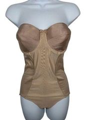 Miraclesuit Shapewear Womens Bodysuit 36C Built in Bra Nude 2662 Underwire Nylon