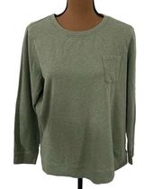 Talbots Plus French terry relaxed olive chest pocket sweatshirt size X ( 0X )