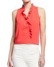 Trina Turk Relaxation Sleeveless Ruffle Top Size XL