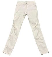 FRAME Denim Le High Skinny Jeans Women's 24 White Stretch Denim Skinny Ankle