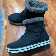 Joe Boxer Francesca Boots Faux Fur trim Gray size 6