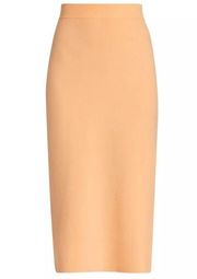 Paige Elana Rib-Knit Midi-Skirt in Light Orange Peel Size S