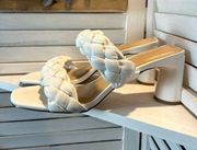 Express White Double Strap Braided Sandals