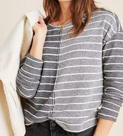 Anthropologie Devin sweatshirt textured striped brand new‎ with tags
