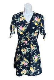 NWT Womens Wishful Park Navy Blue Whimsical Floral Print Shift Dress - Sz S