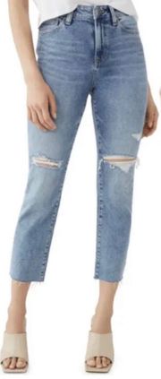 Starr Bite Out Hem Mid Rise Cropped Straight Jeans 29 Scenic Route
