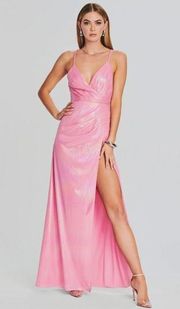 Retrofete Yesi Dress in  Pink Size XS NWT Metallic Maxi Spaghetti Straps