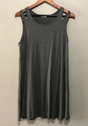 Twenty Second Sleeveless T-Shirt Dress w/ Cutout Details Grey Medium