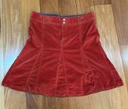 Athleta  Womens Wherever red spice Corduroy Skirt size 12