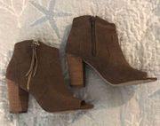 Chunky Heel Peek-A-Boo Booties