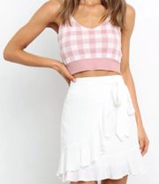 White Wrap Mini Skirt