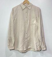 L.L. Bean Linen Beige Long Sleeve Women’s Button Down Top