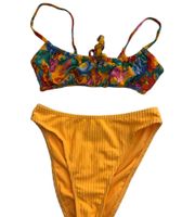 Orange Floral Bikini Set 