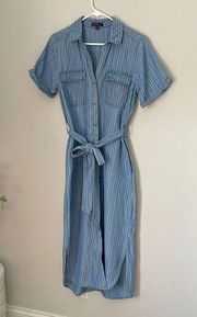 Velvet Heart Chambray Shirt Style Dress. Belted. Size XS