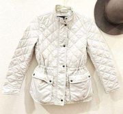 Coach riding coat jacket Quilted light grey