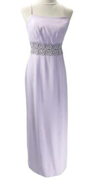 Alfred Angelo Womens S Maxi Dress Beaded Lace Lavender Purple Bridesmaid Party