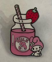 LOUNGEFLY MY MELODY STRAWBERRY MILK ENAMEL PIN