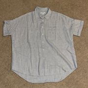 Madewell gray button up short sleeve shirt, size Small