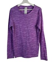 Under Armour UA All Season Gear Waffle Long Sleeve Purple Animal Print Size XL