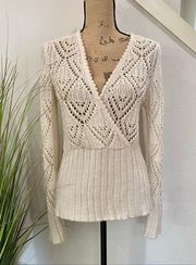 Beautiful Caslon knit sweater top, V-neck Large