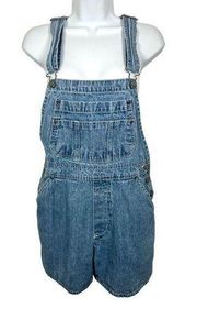 Vintage NY Jeans Denim Overalls Shorts Womens Medium Blue Sleeveless Pockets