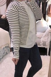 Scotch & Soda Maison Scotch size 2 striped knit open cardigan