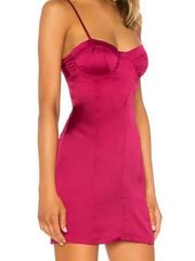 For Love And Lemons Hot Pink Fuchsia Bustier Mini Slip Dress Womens Size S