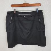 Tangerine Womens Skort Size XL Black Layered Rear Zip Pocket Golf Activewear NWT