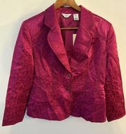 Laura Ashley Blazer Womens Medium Petite Wool Silk Blend Rasp Rush Jacket NEW