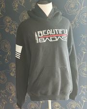 Small Grunt Style Beautiful Badass Black Hoodie