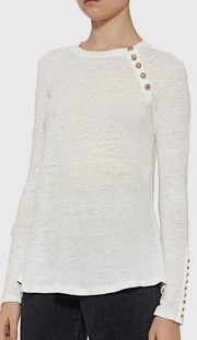 Derek Lam 10 crosby Sailor Tee Linen Cream White Long Sleeve Small