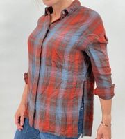 Urban outfitters BDG Button Down plaid Flannel Top Shirt Size XS