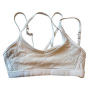 Lorna Jane Sports Bra Women Small White Strappy Adjustable Mesh Work Out