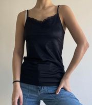 Black Lace Cami Tank Top Size L