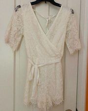 Charlotte Russe White Lace Romper