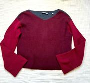 Vince Colorblock Cashmere V-neck Pullover Size Large