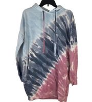 Rue 21 NEW  The Cozy Collection Blue Gray Purple Tie Dye Tunic Hoodie Size Medium