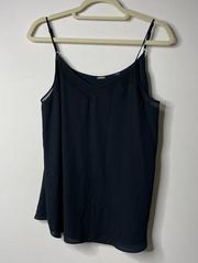 Tahari Black Sleeveless Blouse Medium*