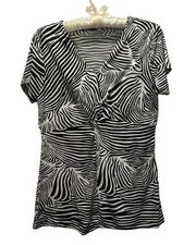 Medium Womens Zebra Print Stretch Blouse