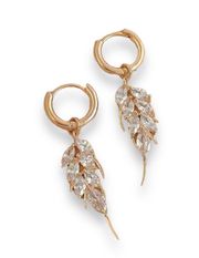 Elegant CZ Leaf Dangle Drop Earrings for Women