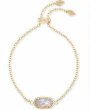 Kendra Scott  Elaina Gold Adjustable Chain
Bracelet in Ivory Mother of Pearl