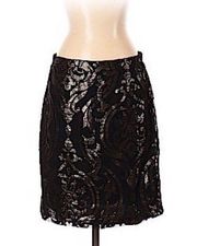 Melissa Paige Skirt Lace-Over Mini Black Gold Size L New with Tag