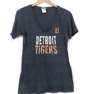 MLB Genuine Merchandise Blue Logo Detroit Tigers Graphic Baseball Tee sz Large L