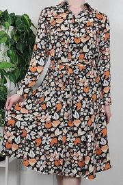 Who What Wear Floral Print Black & Orange Dress from Target Size Small EUC