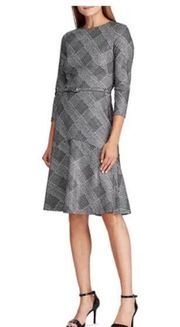 LAUREN RALPH LAUREN Glen Plaid Fit-and-Flare Dress size 14