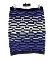 Parker Womens Size XS Skirt Nola Knit Pencil Blue White Stretch Elastic Waist