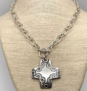 SILPADA Cross Necklace - Sterling Silver Virtuosity Cross Necklace N0557