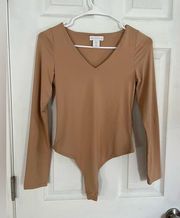 House of Harlow Nude Long Sleeve Snap Bodysuit Size Small