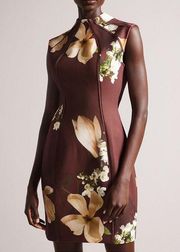 Ted Baker Zassha Floral Print Bodycon Dress NWOT