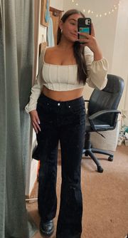 Black flare jeans